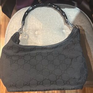 Gucci Black GG Monogram Shoulder Bag